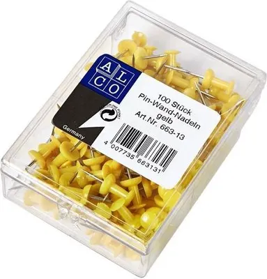 Produktbild von Pinnwandnadel 7,5mm gelb VE=10x100 Stück