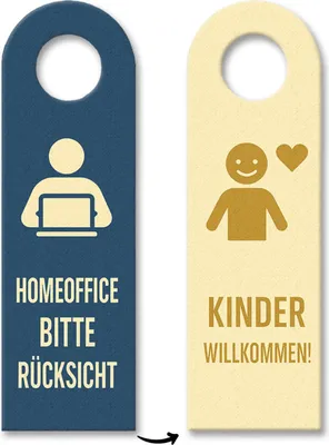 Produktbild von Homeoffice Kinder Willkommen Türhänger 3er Set für Eltern