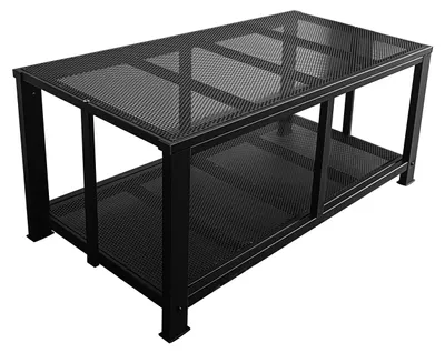 Produktbild von Metall Kaminholzregal Sitzbank 100 × 48 × 45 cm – Matt Schwarz, Industrial Design Holzlager SPA Bank Sitztruhe
