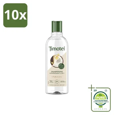 Immagine prodotto di 10 flaconi di shampoo nutriente 2-in-1 Timotei - 300 ml - Confezione grande - 10 pezzi