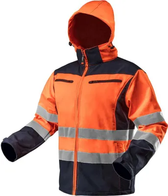 Produktbild von NEO TOOLS Kurtka robocza ostrzegawcza softshell z kapturem, pomarańczowa, rozmiar XL