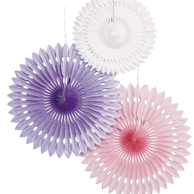 Produktbild von Dekofächer rosa / flieder / weiß 3 tlg.