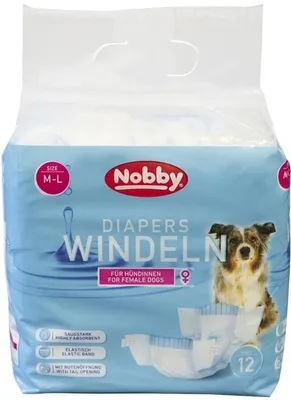 Image de Couches Nobby p. Chiennes 12 pcs ; M-L ; 36 - 52 cm