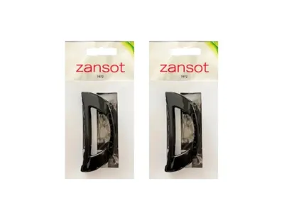 Image de Zansot Sponka pour cheveux, courbée, noire brillante, lot de 2