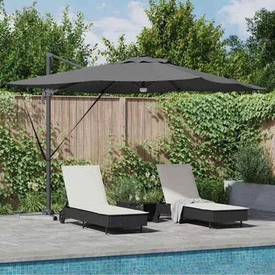 Obrázek produktu pro Maison Exclusive – slunečník Roma s LED osvětlením, antracitová barva, rozměry 286 x 284 x 270 cm