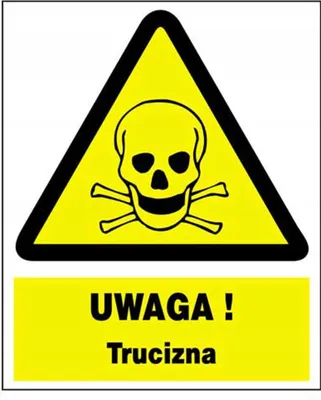 Obrázok produktu pre POZOR ! Jed - tabuľa 275x225 - vodotesná PVC tabuľa
