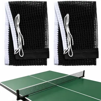 Produktbild von Tischtennisnetz, 2 Stück, 180 x 14 cm, Polyester-Tischtennisnetz, tragbares Tischtennisnetz mit Befestigungskordeln