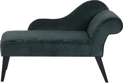Produktbild von BELIANI Chaiselongue Rechtsseitig Dunkelgrün Blättermuster Samtstoff Modern