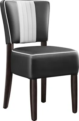 Produktbild von 2er-Set AMERICAN 2 | Dinerstuhl | Schwarz | Leder | Diner Stühle, American Diner Stuhl, American Stuhl