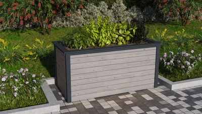 Produktbild von Karibu Hochbeet Pflanzbeet Gemüsebeet 178x97 cm Farbe: wassergrau lasiert
