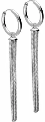 Produktbild von Chirurgenstahl Ohrclicker Creolen QUASTE Silber Innendurchmesser: 12mm + Designstärke: 2mm