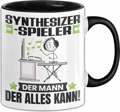 Produktbild von Synthesizer-Spieler Tasse Geschenk für Synthesizer-Spieler Der Mann Der Alles Kann Geschenkidee zum Geburtstag (Schwarz)