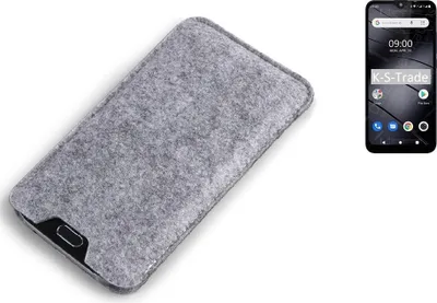 Produktbild von K-S-Trade Filz Handyhülle kompatibel mit Gigaset GS110 Schutzhülle Filztasche Filz Tasche Case Sleeve Handy Hülle Filzhülle grau