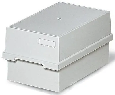 Produktbild von Karteikasten A6 quer 1200 Karten lichtgrau Packung mit 8 Stück