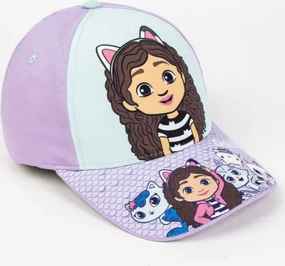 Zdjęcie produktu dla Gabby's Dollhouse Summer Cap - czapka dziecięca z nadrukiem i ochroną UV w kolorze fioletowym