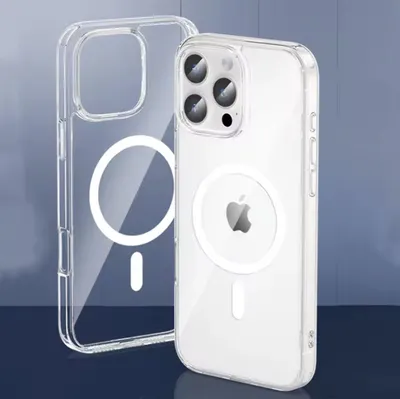 Productafbeelding van CHPN - MagSafe hoesje, geschikt voor iPhone 16 Pro - MagSafe hoesje - Telefoonhoesje - Transparant - Heupzak voor uw iPhone - Draadloos opladen