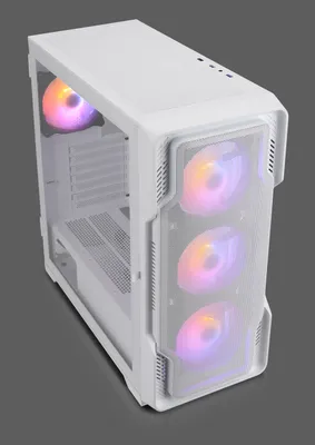 Zdjęcie produktu dla Nanoxia DS-9ARGB-W, Midi Tower, PC, Biały, ATX, EATX, micro ATX, Mini-ITX, Plastik, Stal, Szkło hartowane, Gaming