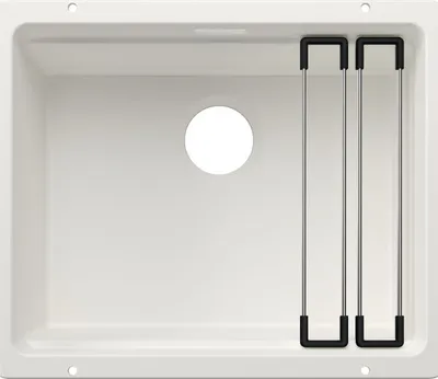 Produktbild von BLANCO ETAGON 500-U für Farbige Komponenten Einbauspüle SILGRANIT weiß ab 60 cm ohne Ablauffernbedienung, mit Zubehör