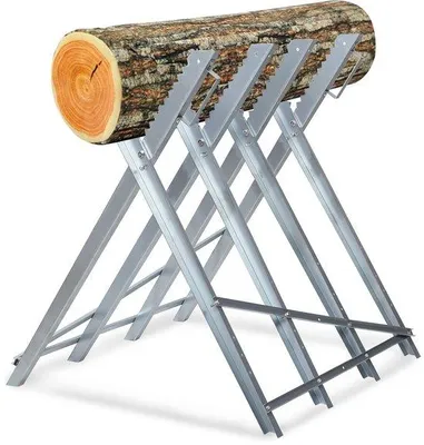 Immagine prodotto di Supporto pieghevole per sega, portata fino a 150 kg, con elastico, dimensioni 80x81x80 cm, colore argento