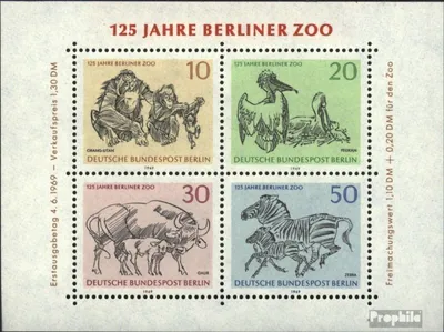 Produktbild von Briefmarken Berlin (West) 1969 Mi Block2 (kompl.Ausgabe) postfrisch Berliner Zoo