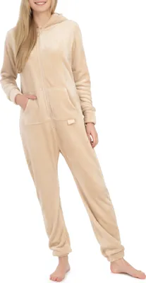 Produktbild von Basisstoff Kitten Damen Jumpsuit Teddy Fleece Beige Gr. M