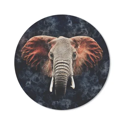 Produktbild von MuchoWow® Mauspad Mousepad Elefant - Rot - Tiere 20x20 cm - Mousepads - Maus Mat - Pad - Mausunterlage - Schreibtischmatte