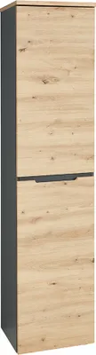 Produktbild von Aktenschrank 1-türig, 45cm breit, graphit mit Eiche, MANRESA-36