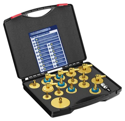 Productafbeelding van Set adapters voor het ontluchten van remsystemen, met snelsluiting, brede compatibiliteit, zwart