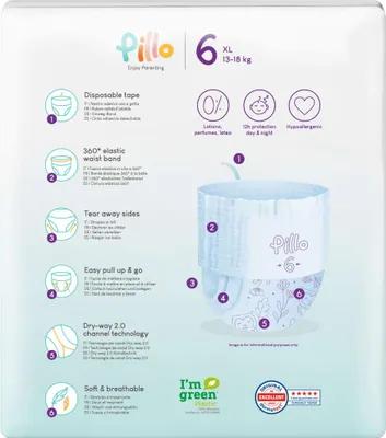 Produktbild von Pillo Windelhosen 92 Stk. Größe 6 (13-18 kg)