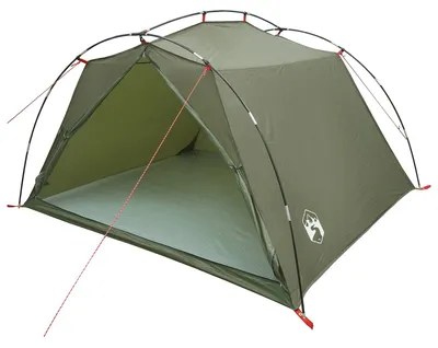 Image de Tente tunnel vidaXL vert olive pour 4 personnes