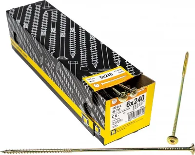 Obrázok produktu pre Tesárske skrutky tanierové TX 6x240 na drevo (100 ks)