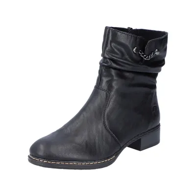 Produktbild von Rieker Damen Stiefelette geraffter Schaft Kettendetail 73468, Größe:38 EU, Farbe:Schwarz
