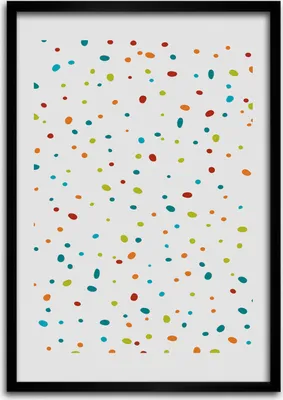 Produktbild von Bild - Bilderrahmen - Foto - 70 cm x 100 cm - MDF - Rahmen - Wandkunst - Bunte Punkte