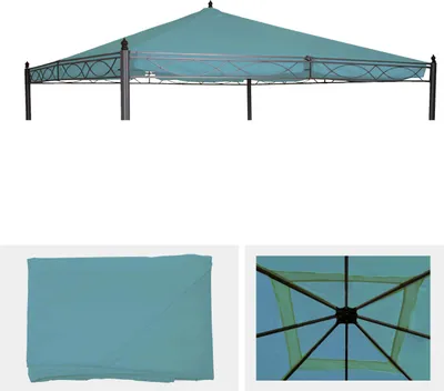 Produktbild von Wymienne poszycie dachu pergoli pawilonu Cadiz 4x4m ~ turkusowy