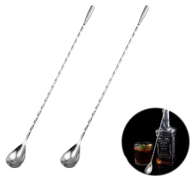 Cocktail-Rührlöffel aus Edelstahl, 30 cm, 8 Stück