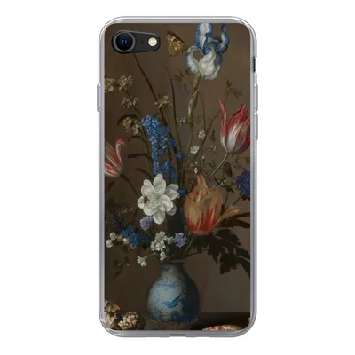 Produktbild von MuchoWow® Handyhülle Schutzhülle Hülle für iPhone 8 Blumen in einer Wan-Li-Vase und Muscheln - Gemälde von Balthasar van der Ast Silikon Softcase Handy Hülle - Schutzhaube