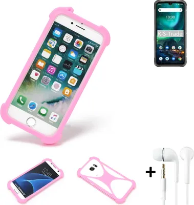 Produktbild von K-S-Trade Bumper + Kopfhörer kompatibel mit UMIDIGI Bison 2021 Handy Hülle Schutzhülle Silikon Schutz Hülle Cover Case Silikoncase Silikonbumper