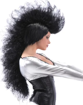 Produktbild von Schwarze Punk Perücke mit XXL Mohawk