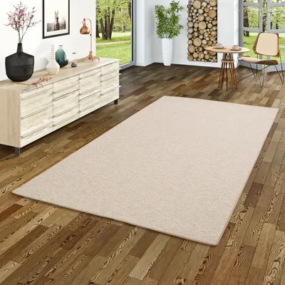 Produktbild von Sisal-Optik Designer Flachgewebe Teppich Pure Beige Meliert, Größe:100x200 cm