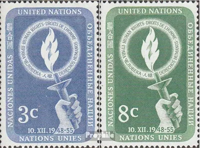 Produktbild von Briefmarken UNO - New York 1955 Mi 45-46 (kompl.Ausg.) gestempelt Menschenrechte