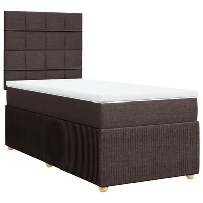 Produktbild von Boxspringbett mit Matratze Dunkelbraun 100x200 cm Stoff