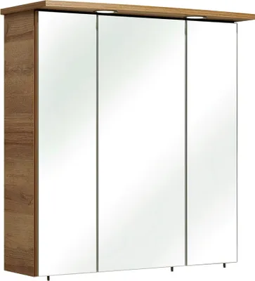Produktbild von Badezimmer Spiegelschrank RECIFE-66 in Riviera Eiche quer Nb, inkl. LED - B/H/T: 65/72/20cm