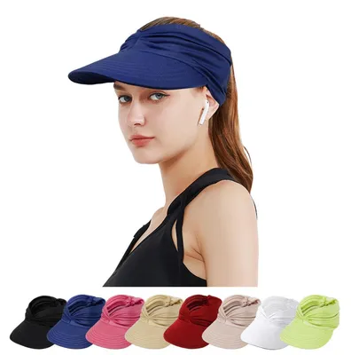 Produktbild von Visor Hut Damen mit großer Krempe faltbar Sonnenschutz UPF 50+ Marineblau Einheitsgröße