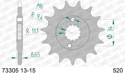 Produktbild von AFAM Kettenritzel 73305-15 Vorne Stahl