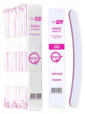 Produktbild von Nail4U Basic Bananen-Nagelfeile 180/240 25 Stück