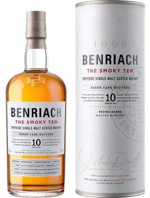 Produktbild von Benriach THE SMOKY TEN Three Cask Matured Speyside Single Malt 46% Vol. 0,7l in Geschenkbox