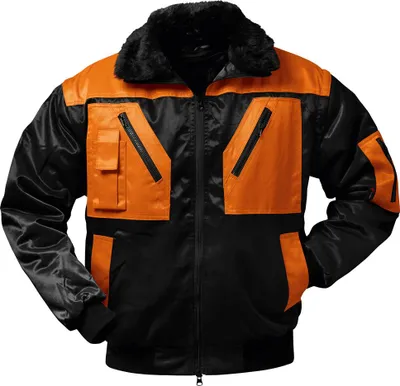 Produktbild von OSLO Pilot-Jacke Schwarz/Orange abnehmbare Ärmel Größe 4-XXL(62/64)