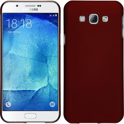 Produktbild von PhoneNatic Case kompatibel mit Samsung Galaxy A8 (2015) - Hülle rot gummiert Hard-case + 2 Schutzfolien