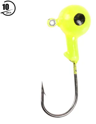 Produktbild von 10 Stück/Lot Widerhaken-Jigkopfhaken für Softbaits, Angelzubehör (7 g – Gelb)