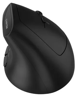 Immagine prodotto di Canyon MW-25, mouse ottico verticale senza fili 2in1, BT/ 2,4 GHz , 2400 dpi, indicazione LED, 1x batteria AA, nero